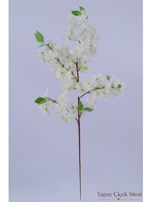 Yapay Çiçek Sitesi Yapay Sakura Bahar Dalı 90 cm Beyaz