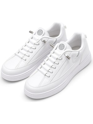 Mcdark Erkek Lastik Bağcıklı Suya Dayanıklı Sararmaz Taban Sneaker Ayakkabı-Beyaz