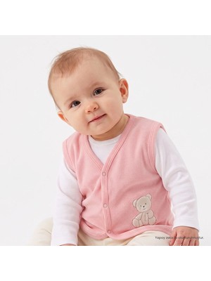HelloBaby Little Life Yenidoğan Kız Bebek Yelek Kadife Somon