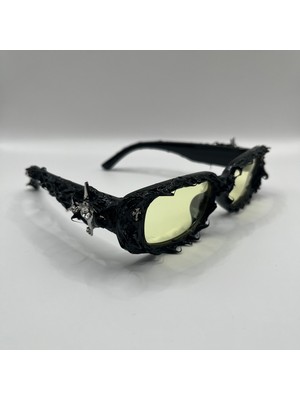 AG23 Tasarım Venom Classic Black&yellow Hand Made Rave Techno Gothic Hiphop Gözlük