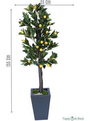 Yapay Çiçek Sitesi Yapay Limon Ağacı 155 cm Ahşap Saksıda