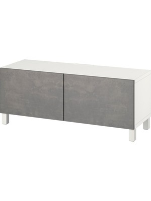 Hobiurun Tv Sehpası, Beyaz-Koyu Gri, 120X42X48 Cm, Kallvıken