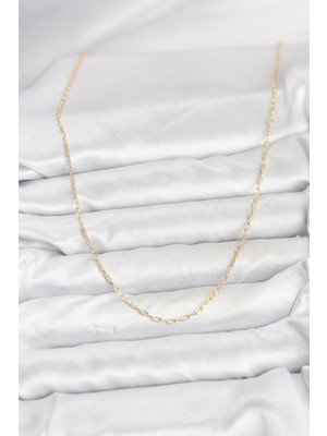 Ankaverse cm 14K Gold Renk Ataç Zincir Model 60 cm Kadın Kolye 5886