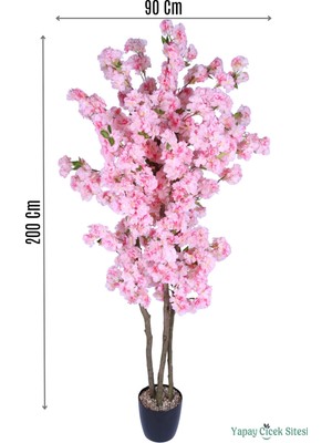 Yapay Çiçek Sitesi Yapay Premium Bahar Dalı Ağacı 200 cm Pembe