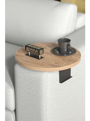 Quattro Home Ayarlanabilir Koltuk Kolu Sehpası Ceviz Desenli
