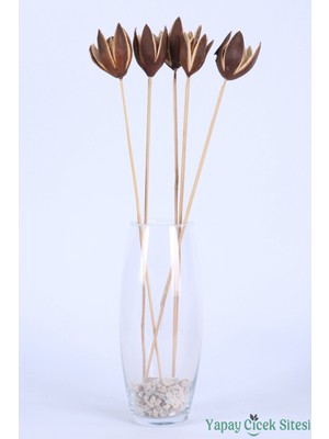 Yapay Çiçek Sitesi Kuru Çiçek Doğal Lily 50 Cm 5li