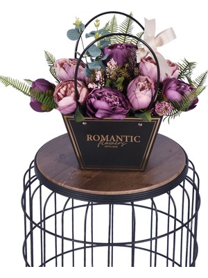 Yapay Çiçek Sitesi Yapay Çiçekli Romantic Çantalı Aranjman Model 20