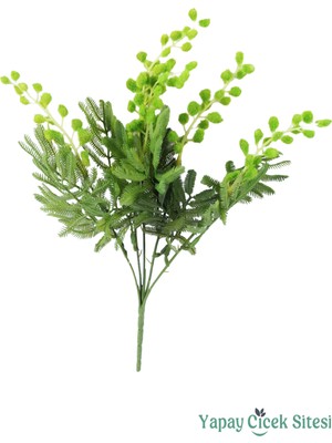 Yapay Çiçek Sitesi Yapay Akasya (Mimosa) Yeşillik Demeti 5 Dal