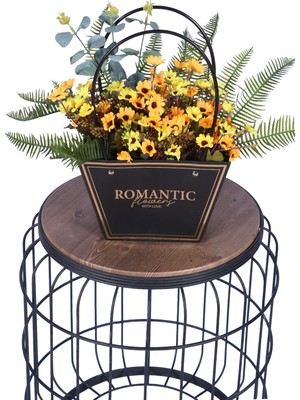 Yapay Çiçek Sitesi Yapay Çiçekli Romantic Çantalı Aranjman Model 17
