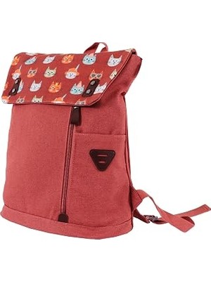 TeknoKapsül Biggdesign Cats Vintage Su Geçirmez Kumaşlı 15 Inç Laptop Uyumlu Okul Sırt Çantası Pembe