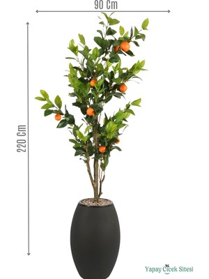Yapay Çiçek Sitesi Siyah Fiber Saksıda Portakal Ağacı 220 cm