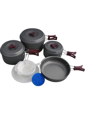TeknoKapsül Freecamp C565-HA Anodize Alüminyum Yemek Seti, 1520 G, Gri