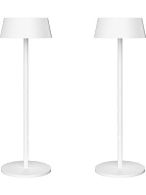 K-Bright 2 Parça LED Pilli Masa Lambası 32,5cm Alüminyum Beyazdan Yapılmıştır