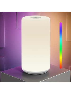 Rootro Dokunmatik Başucu Lambası Rgb Modu 3 Yollu Kısılabilir Sıcak Beyaz Işıklar Yatak Odası Için Çok Renkli Akıllı Başucu Lambası Masaüstü Oturma Odası Ev Hediyeleri Için LED Lamba