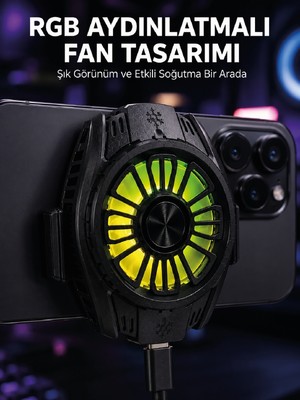 Esranın Dünyası Rgb Fan Aydınlatmalı Sessiz Çalışan Telefon Soğutucu - Lisinya