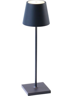 Zafferano, Poldina Pro Lamba, Kablosuz, Dokunmatik Kontrollü Şarj Edilebilir Masa Lambası, Dış Mekan Kullanımına Da Uygun, Dimmer, 2200-3000 K, Yükseklik 38 Cm, Çelik Mavisi Rengi, Amazon Exclusive