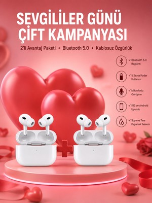 Esranın Dünyası Sevgiliye Hediye Çift Kulaklığı Yeni Nesil Pro Kulaklık Sevgililer Gününe Özel Kampanya - Lisinya