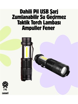 Esranın Dünyası 2000 Lümen LED El Feneri - Suya Dayanıklı, Odaklı, Klipsli - Lisinya