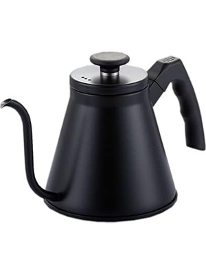 TeknoKapsül Barista Kahve Gooseneck Kettle - Çelik Kahve Demleme Dripper Kettle - Indüksiyonlu - Paslanmaz Çelik - Siyah, Slim - 1200 ml