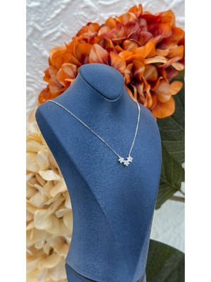 Livora Jewelry 925 Ayar Gümüş Zirkon Taşlı Tria Üçlü Yıldız Kadın Kolye