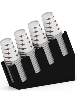 TeknoKapsül 4 Bölmeli Kademeli Karton Bardak Standı (16OZ)