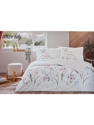 Mercora Tech Çift Kişilik Ranforce Nevresim Takımı White Lily