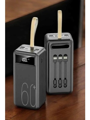 Teknodayım Powerbank 60.000 Mah 4 Portlu Uzun Şarj Süreli Dijital Göstergeli