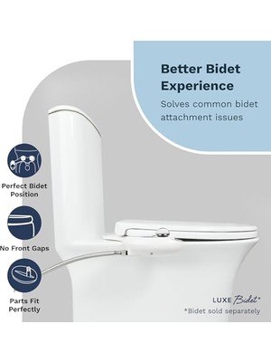 TeknoKapsül Luxe Bidet Luxe TS1008E Yavaş Kapanan, Hızlı Çıkarma Menteşeli ve Kaymaz Tamponlu Uzun Rahat Oturaklı Klozet Kapağı (Beyaz)
