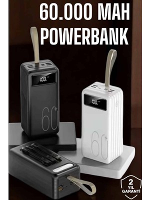 Teknodayım Powerbank 60.000 Mah Dijital Göstergeli 4 Portlu Taşınabilir