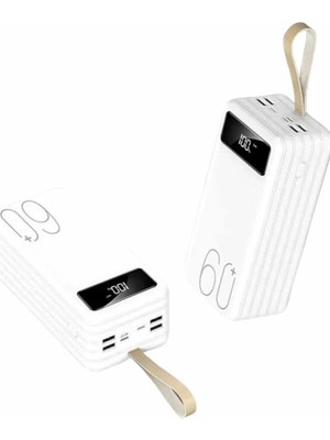 Teknodayım Powerbank 60.000 Mah Taşınabilir Şarj Hızlı El Fenerli Dijital Göstergeli