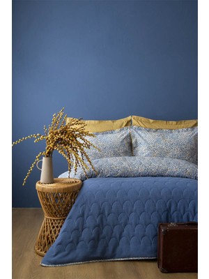 Apricitas Home Riva Indigo Tek Kişilik %100 Pamuk Double Face Pike Takımı