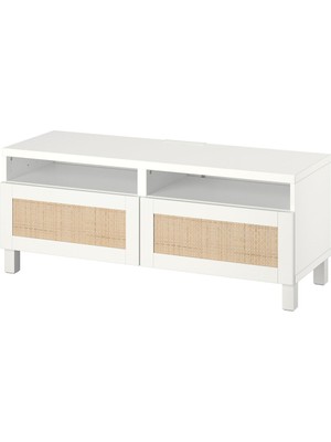 Hobiurun Tv sehpası, beyaz-kahverengi, 120x42x48 cm, STUDSVIKEN, STUBBARP