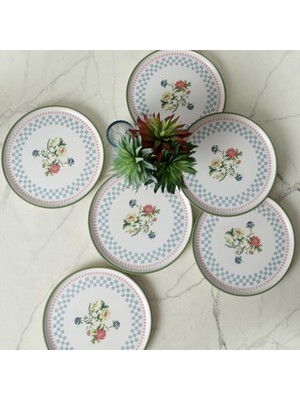 TeknoKapsül Keramika Rose Line Nordic Pasta Tabağı 22 cm 6 Adet 22911