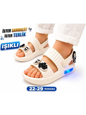papucumun dünyası Çocuk(22-29 Numara) Işıklı Eva Malzeme Hafif ,koku,terletme Yapmaz Sandalet Terlik