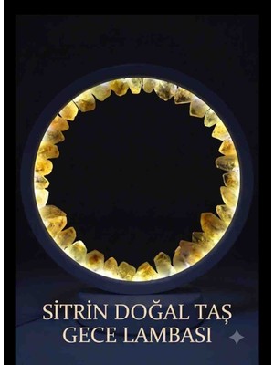 Best Bioenerji Taş Terapi Sitrin Doğal Taş Gece Lambası – Şık ve Dekoratif Aydınlatma ✨