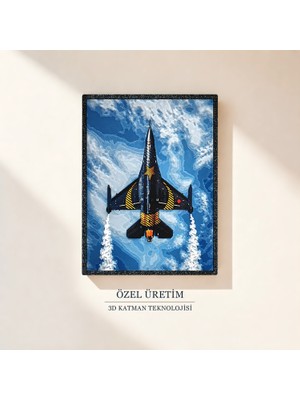 Saes Labs Solotürk F16 Uçak 3D Tablo 15×20 cm