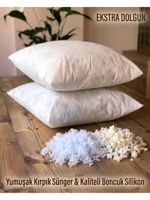 Melaris Halı 2 Adet Kırlent Dolgusu Koltuk Yastık Içi Dolgun Elyaflı Kırpık Sünger 45X45CM