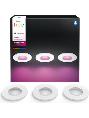 Philips Hue Gömme Spot 3'lü - IP44 Korumalı Akıllı Banyo Aydınlatması