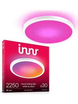 Innr Akıllı Tavan Lambası 30 Cm, 16 Milyon Renk ve 1800K-6500K Ayarlanabilir Beyaz, 2250 Lm, Zigbee