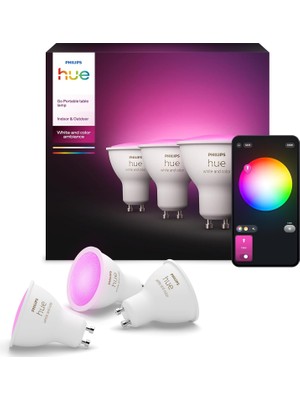 Philips Hue White & Color Ambiance GU10 Akıllı LED Spot 3'lü Paket