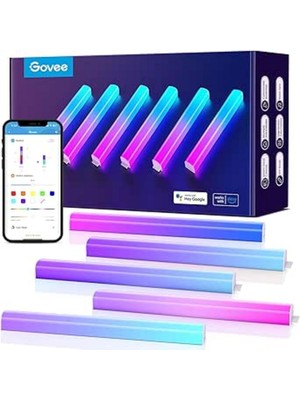 Govee Glide Akıllı Duvar Lambası 6'lı - 64+ Sahne Modu ve Aı ile Kişisel Işık Efektleri
