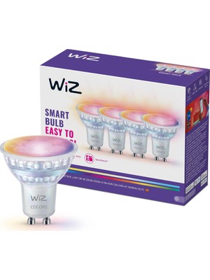 Wiz Akıllı LED Cam GU10 Spot 4'lü Set - %1-%100 Kısılabilir Işık ve Şık Gerçek Cam Tasarım