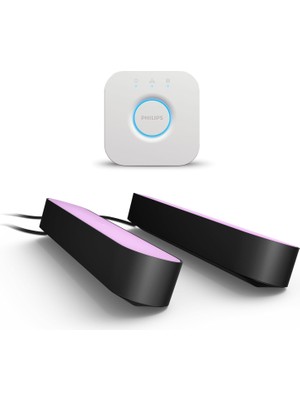 Philips Hue Rine Play Light Bar 2'li Paket + Hue Bridge - Tv Arkasında Ekran Renklerini Duvara Taşıyan Akıllı Işık