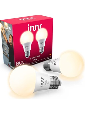 Innr Akıllı E27 Sıcak Beyaz LED Ampul 2'li - Kısılabilir Işıkla Çalışmadan Dinlenmeye Uyum Sağlar | Zigbee Uyumlu