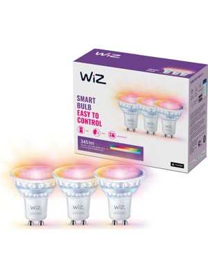 Wiz GU10 Akıllı Cam LED Ampul 3'lü Paket Matter Uyumlu Sesli Kontrol