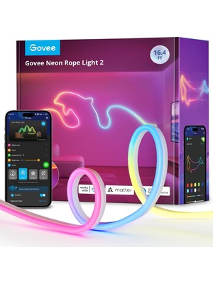 Govee Neon Doze Light 2 Shape Mapping Dıy 5 M - Verdiğiniz Şekle Uyumlu Kişiselleştirilmiş Işık Efektleri