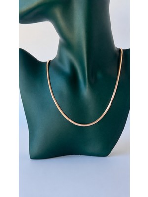 Semtim Kuyumculuk Sertifikalı 316L Çelik Premium Rose Gold Kaplama Geniş Snake Chain (Yılan Zincir) Kadın Kolye Sertifikalı, Özel Kutulu, Hediye Paketli