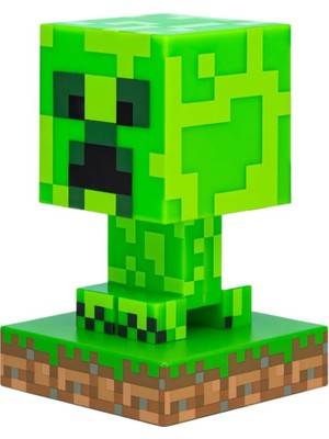 Paladone Minecraft Creeper 3D Ikon Light Masa Lambası - Piksel Tasarımıyla Oyuncu Masanıza Doğrudan Creeper Detayı