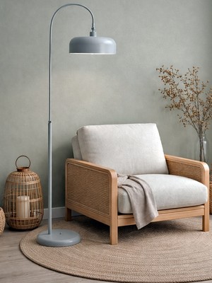 Noonlux Design & Lighting Bolton Mat Gri Lambader Iç Kısmı Beyaz Oturma Odası Salon Yatak Odası Kitap