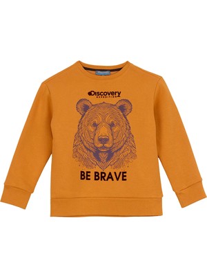 Discovery Expedition Turuncu Erkek Çocuk Baskılı Sweatshirt D5WB-SWT3041